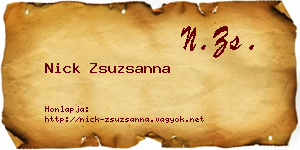Nick Zsuzsanna névjegykártya