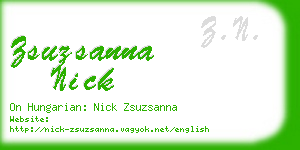 zsuzsanna nick business card